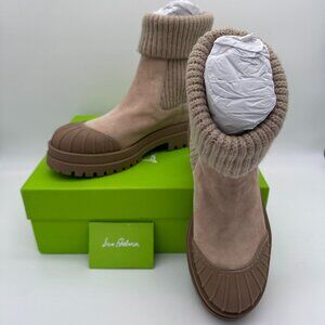 Sam Edelman Women's Steele Chelsea Knit/Leather Boots, Size 8.5, Oat Suede